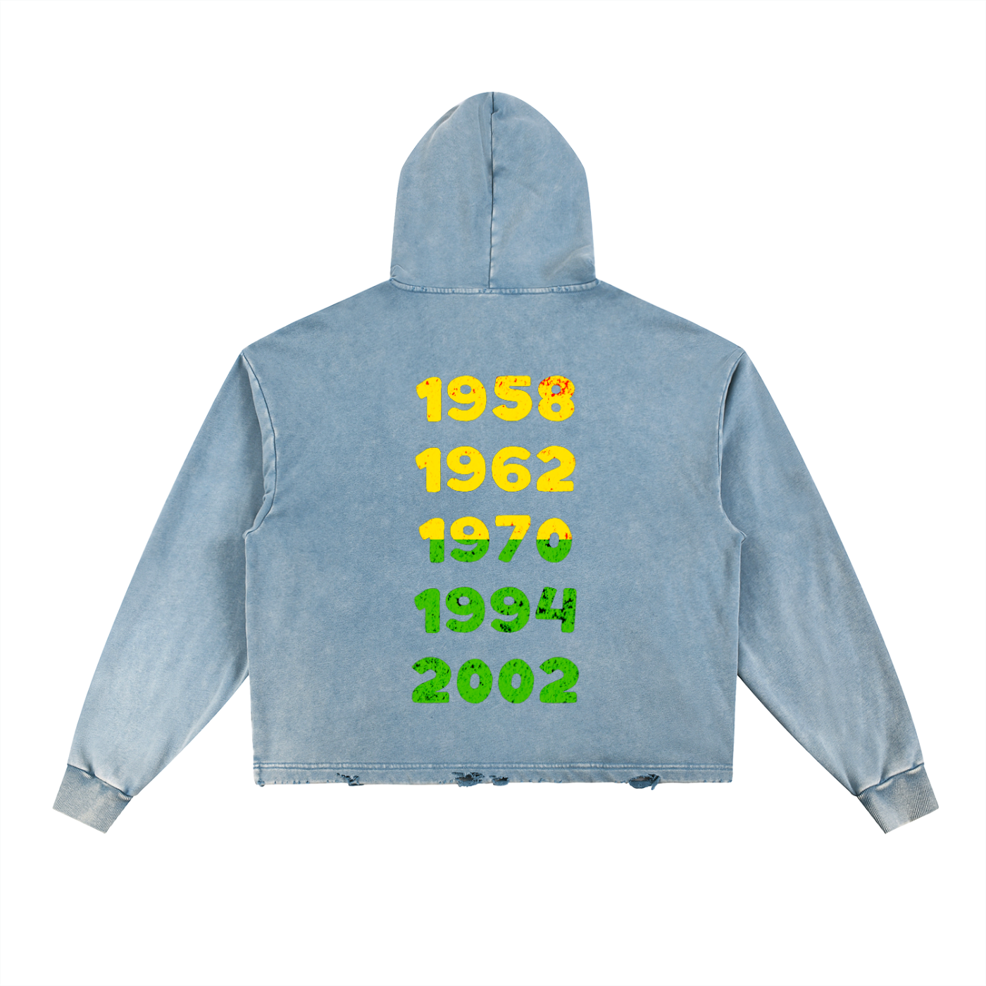 Brazil Vintage Washed Frayed-Hem Hoodie