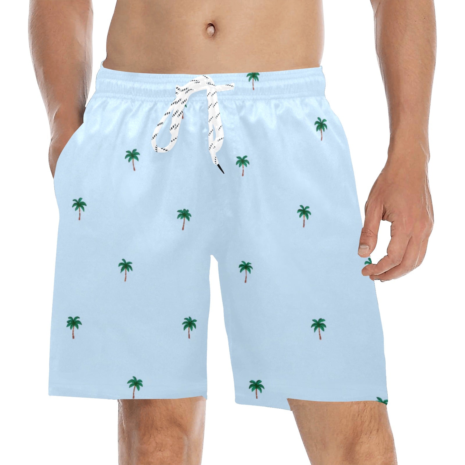 Tiny Palm Tree Pattern Swim Shorts