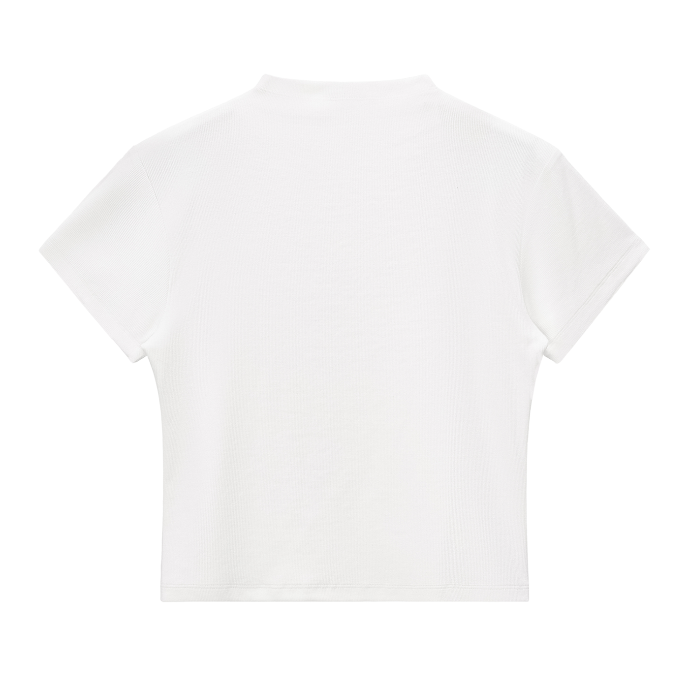 Pink Flower Essential Slim Fit Mock Neck T-Shirt