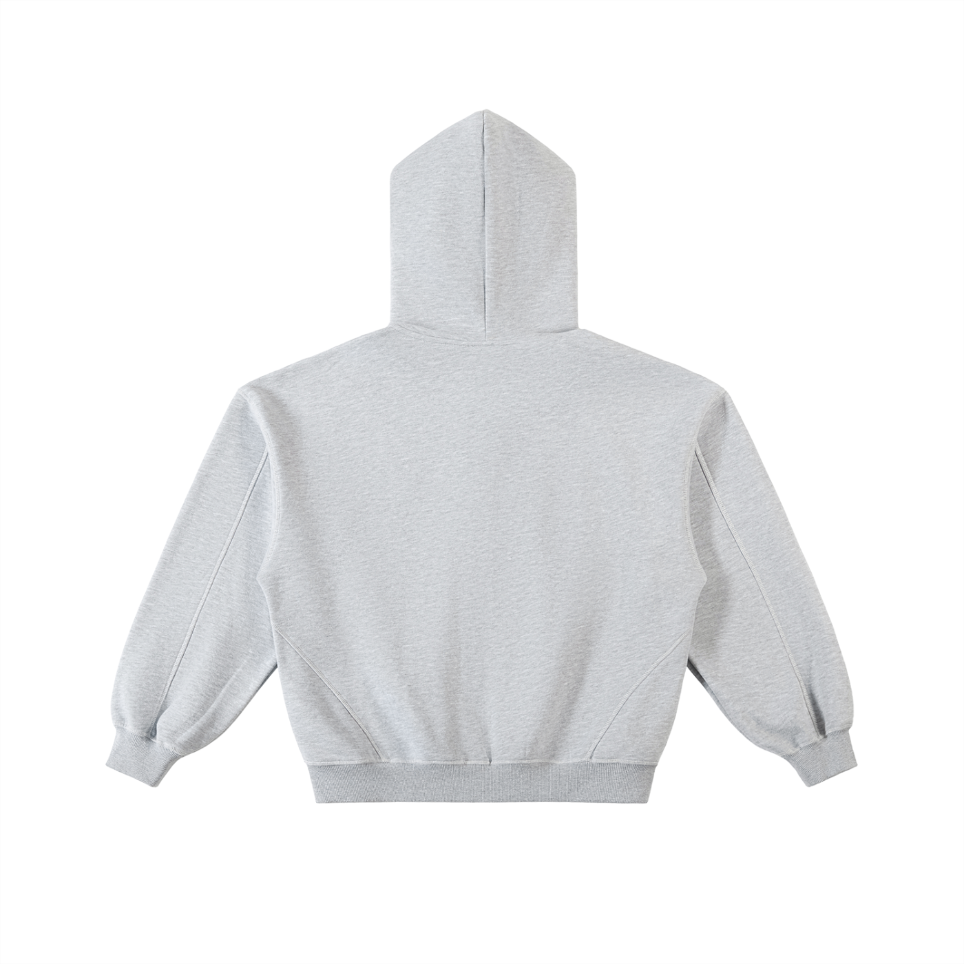 CrownX Contrast-Stitched Boxy Fleece Zip Hoodie