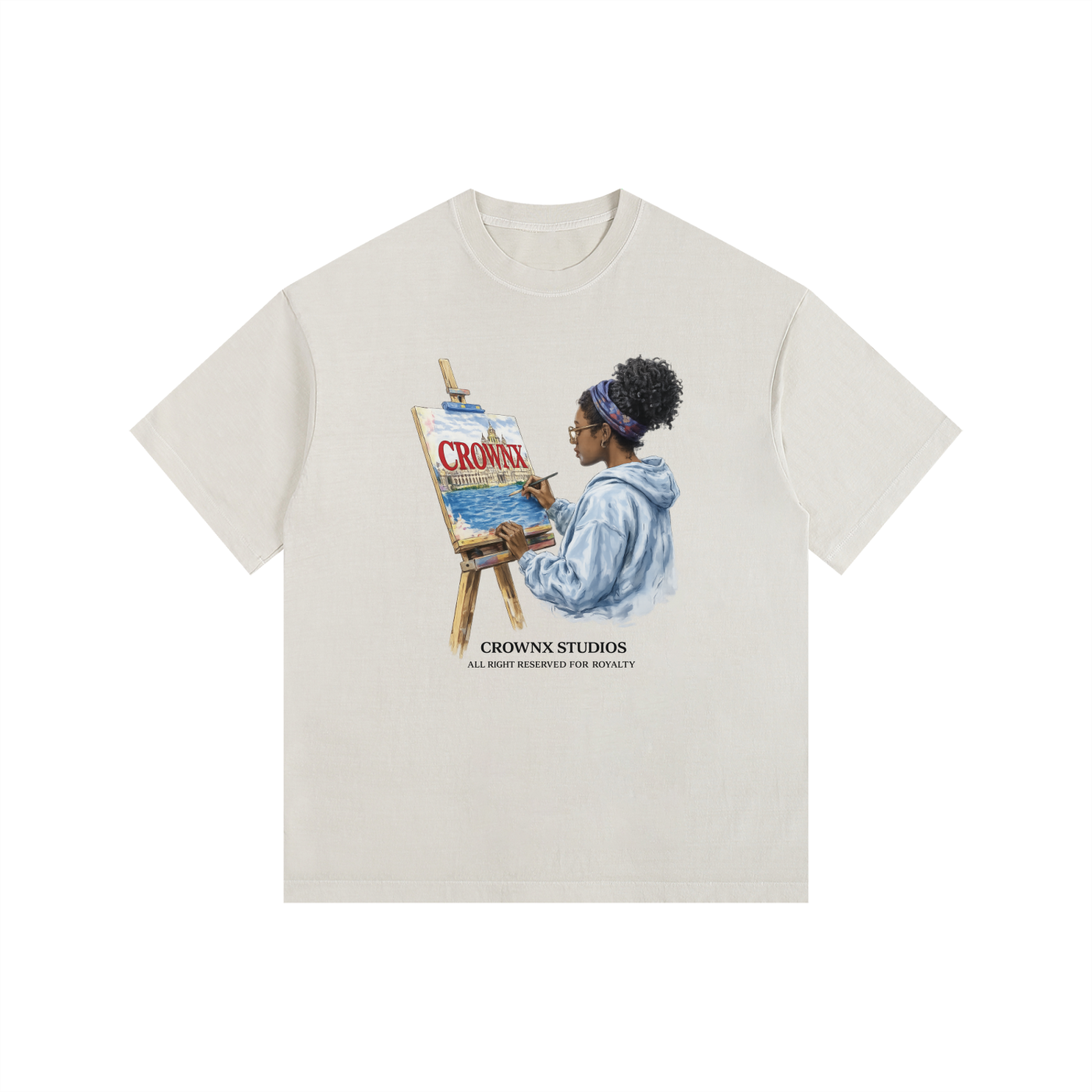 Crownx Art Vintage Washed Oversized T-Shirt