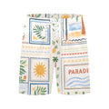 Paradise Palm Stamp Pattern Swim Shorts