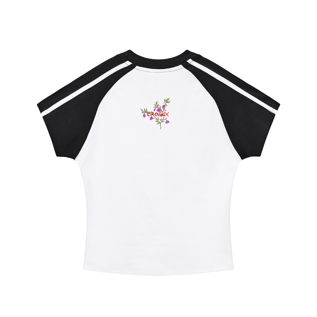 Contrast Stripes Bodycon Raglan Sleeve T-Shirt