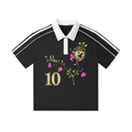 Japanese Contrast Collar Striped Soccer Jersey