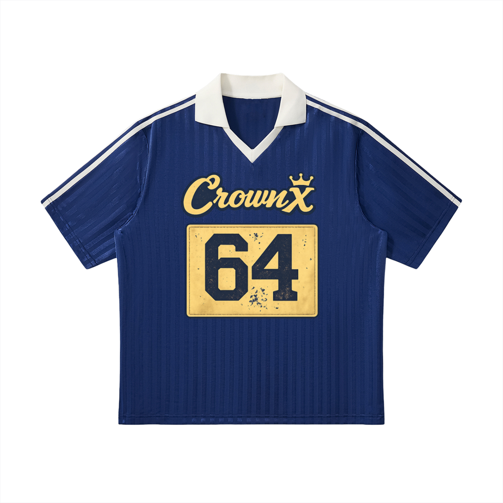 Contrast Collar Striped Soccer Jersey