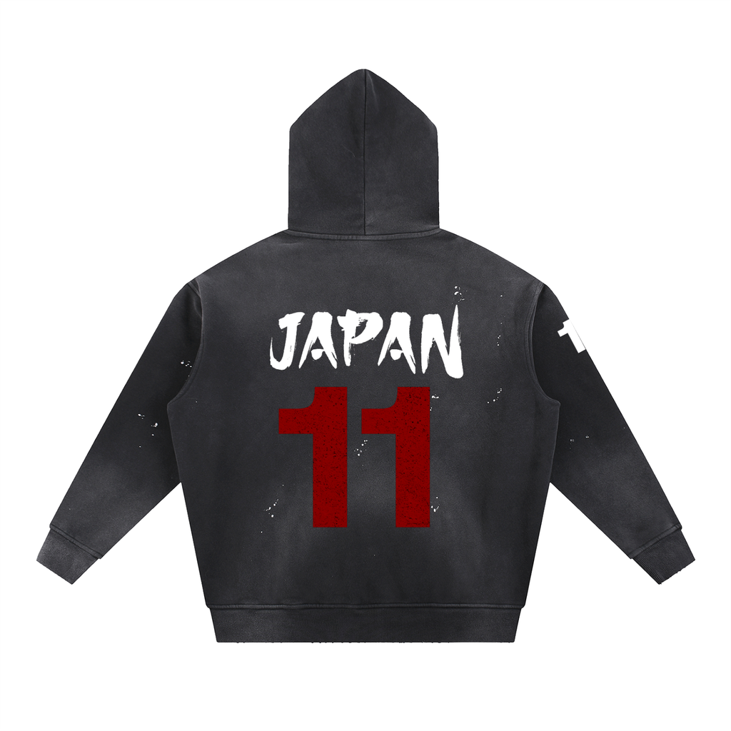 JP Vintage Washed Frayed Fleece Hoodie
